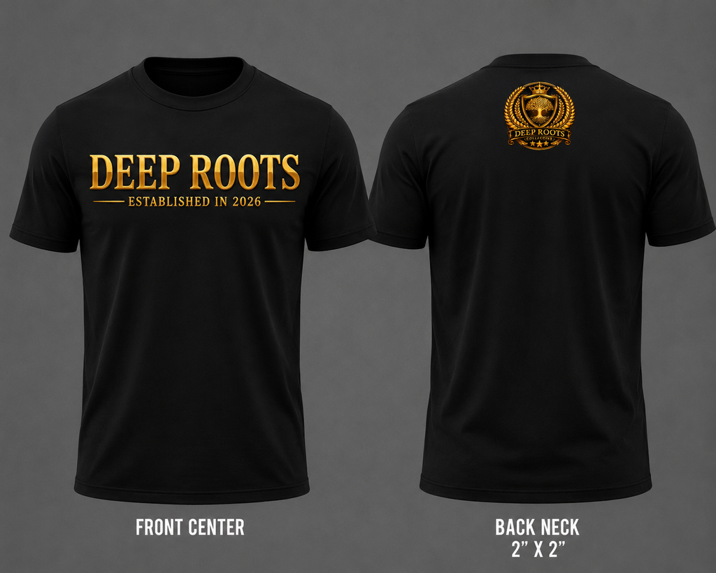 Deep Roots Established Tee – Black & Mirror Gold Edition