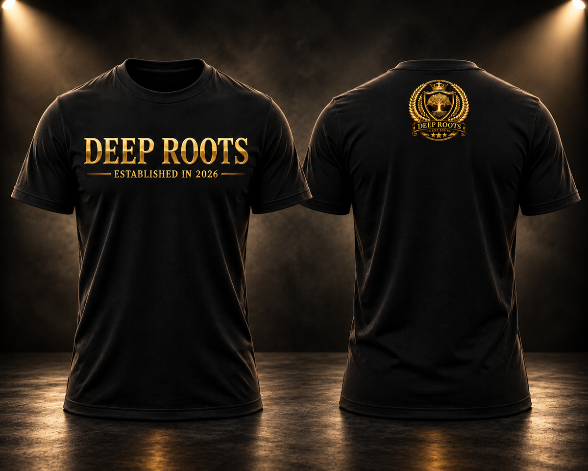 Deep Roots Established Tee - Black & Mirror Gold Edition