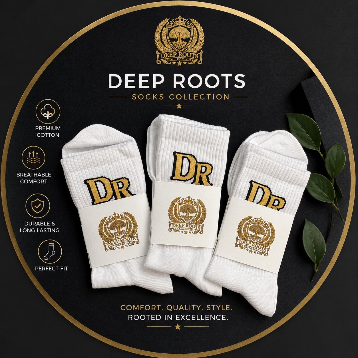 Deep Roots Collection™ Premium DR Crew Socks